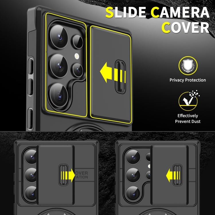 Sliding Camshield Ring Holder Phone Case - For Samsung Galaxy S25 Edge / S25 / S25+ / S25 Ultra