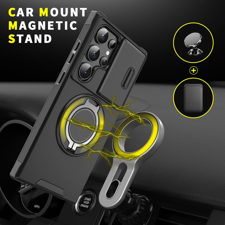 Sliding Camshield Ring Holder Phone Case - For Samsung Galaxy S24 FE / S24 Ultra / S24+ / S24
