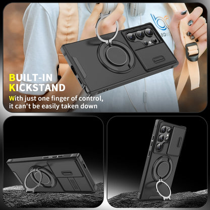 Sliding Camshield Ring Holder Phone Case - For Samsung Galaxy S25 Edge / S25 / S25+ / S25 Ultra