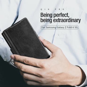 Nillkin QIN Series Pro Sliding Camera Cover Design PU Leather Phone Case - For Samsung Galaxy Z Fold6