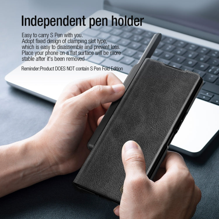 Nillkin QIN Series Pro Sliding Camera Cover Design PU Leather Phone Case - For Samsung Galaxy Z Fold6