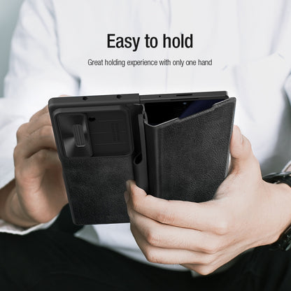 Nillkin QIN Series Pro Sliding Camera Cover Design PU Leather Phone Case - For Samsung Galaxy Z Fold6