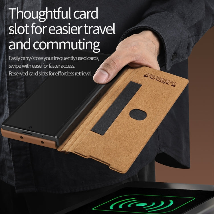 Nillkin QIN Series Pro Sliding Camera Cover Design PU Leather Phone Case - For Samsung Galaxy Z Fold6