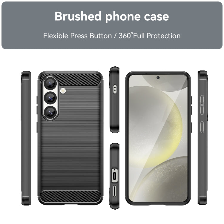 Carbon Fiber Brushed Texture TPU Phone Case - For Samsung Galaxy S25 Series / S24 FE