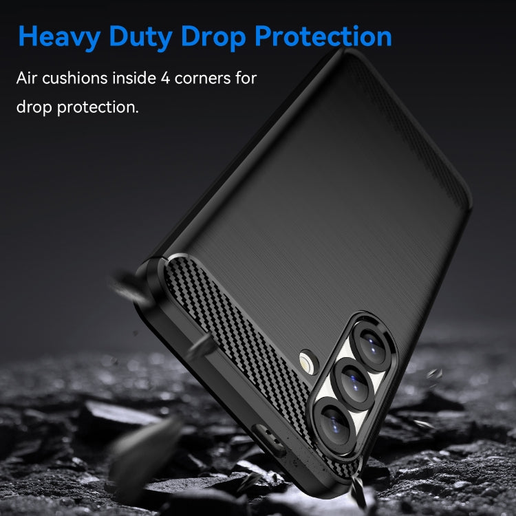 Carbon Fiber Brushed Texture TPU Phone Case - For Samsung Galaxy S25 Series / S24 FE