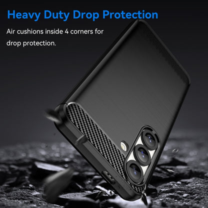 Carbon Fiber Brushed Texture TPU Phone Case - For Samsung Galaxy S25 Series / S24 FE