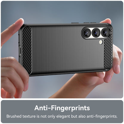 Carbon Fiber Brushed Texture TPU Phone Case - For Samsung Galaxy S25 Series / S24 FE