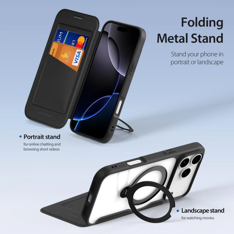 Dux Ducis Skin X Pro Series MagSafe Ring Holder PU Leather Phone Case - For iPhone 17 & 16 Series