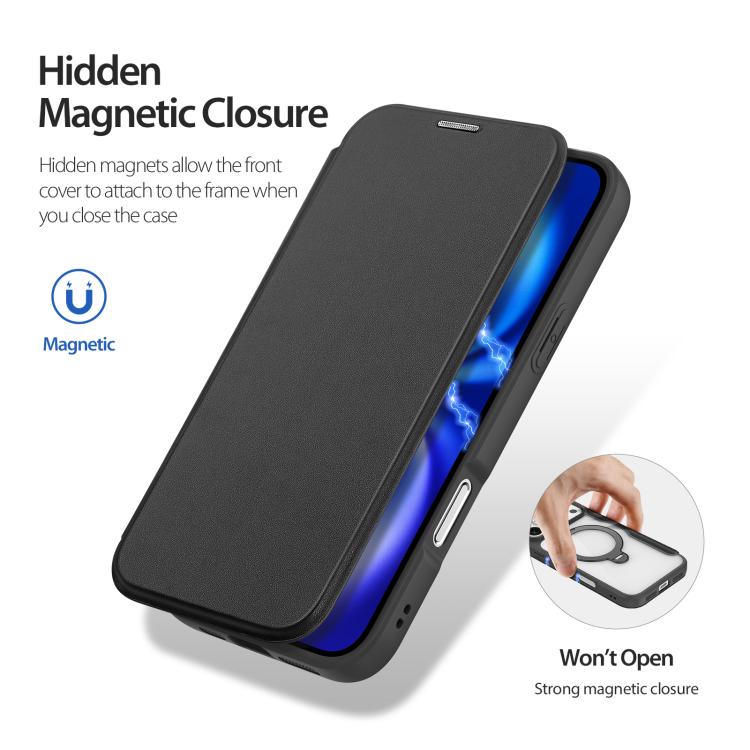 Dux Ducis Skin X Pro Series MagSafe Ring Holder PU Leather Phone Case - For iPhone 17e / 16e / 17 / Air