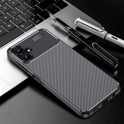Carbon Fiber Texture Shockproof TPU Black Phone Case - For Samsung Galaxy A56 / A36 / A26 / A16 5G / A06 4G