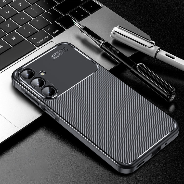 Carbon Fiber Texture Shockproof TPU Black Phone Case - For Samsung Galaxy A56 / A36 / A26 / A16 5G / A06 4G