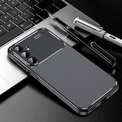 Carbon Fiber Texture Shockproof TPU Black Phone Case - For Samsung Galaxy A56 / A36 / A26 / A16 5G / A06 4G