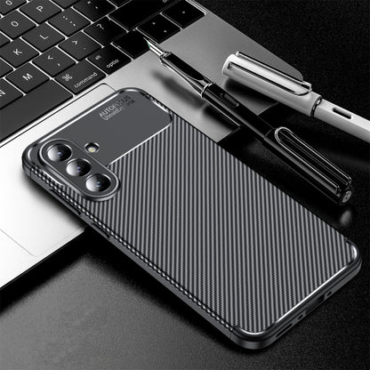 Carbon Fiber Texture Shockproof TPU Black Phone Case - For Samsung Galaxy A56 / A36 / A26 / A16 5G / A06 4G