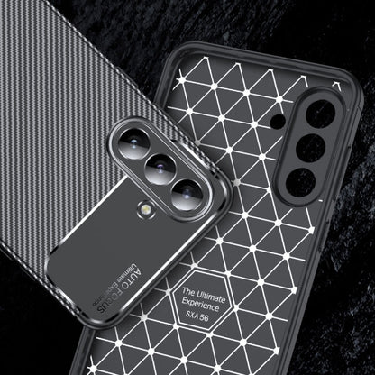Carbon Fiber Texture Shockproof TPU Black Phone Case - For Samsung Galaxy A56 / A36 / A26 / A16 5G / A06 4G