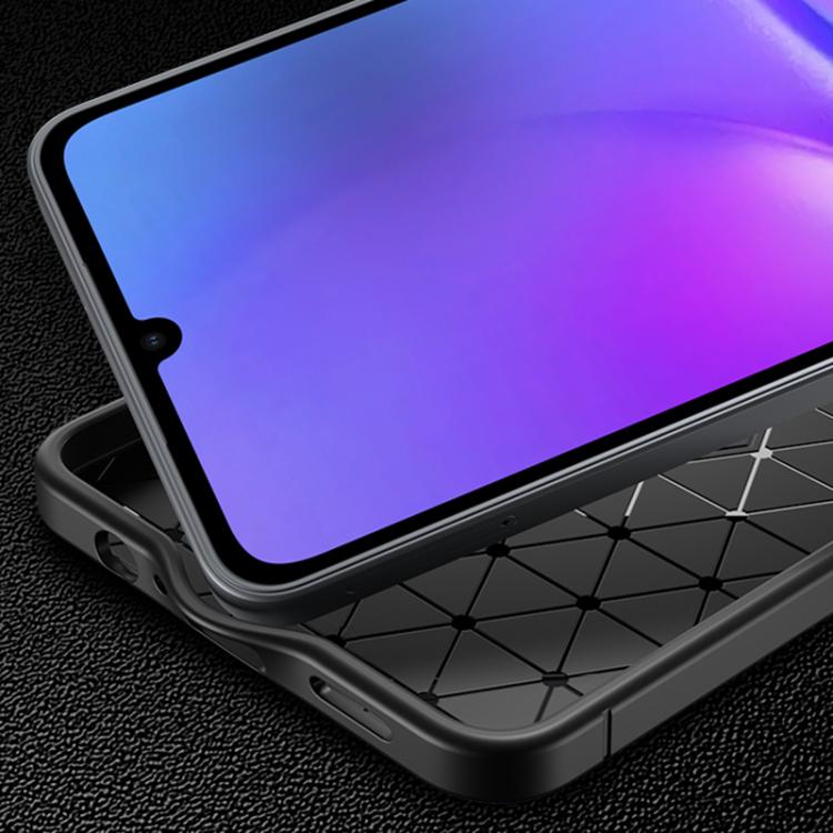 Carbon Fiber Texture Shockproof TPU Black Phone Case - For Samsung Galaxy A56 / A36 / A26 / A16 5G / A06 4G