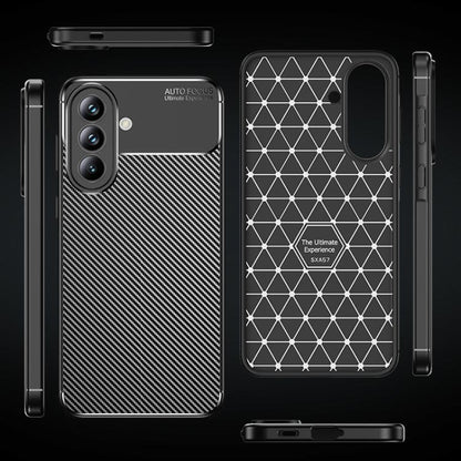 Carbon Fiber Texture Shockproof TPU Black Phone Case - For Samsung Galaxy A56 / A36 / A26 / A16 5G / A06 4G