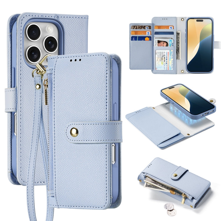 Dux Ducis Lawa Series 2 in 1 Wallet Zipper Detachable MagSafe Phone Case with Lanyard - For iPhone 17 Pro Max / 17 Pro / 17 / 17 Air / 16e / 16 Pro Max / 16 Pro / 16 Plus
