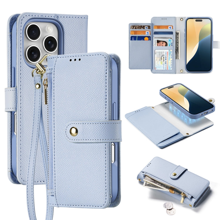 Dux Ducis Lawa Series 2 in 1 Wallet Zipper Detachable MagSafe Phone Case with Lanyard - For iPhone 17 Pro Max / 17 Pro / 17 / 17 Air / 16e / 16 Pro Max / 16 Pro / 16 Plus