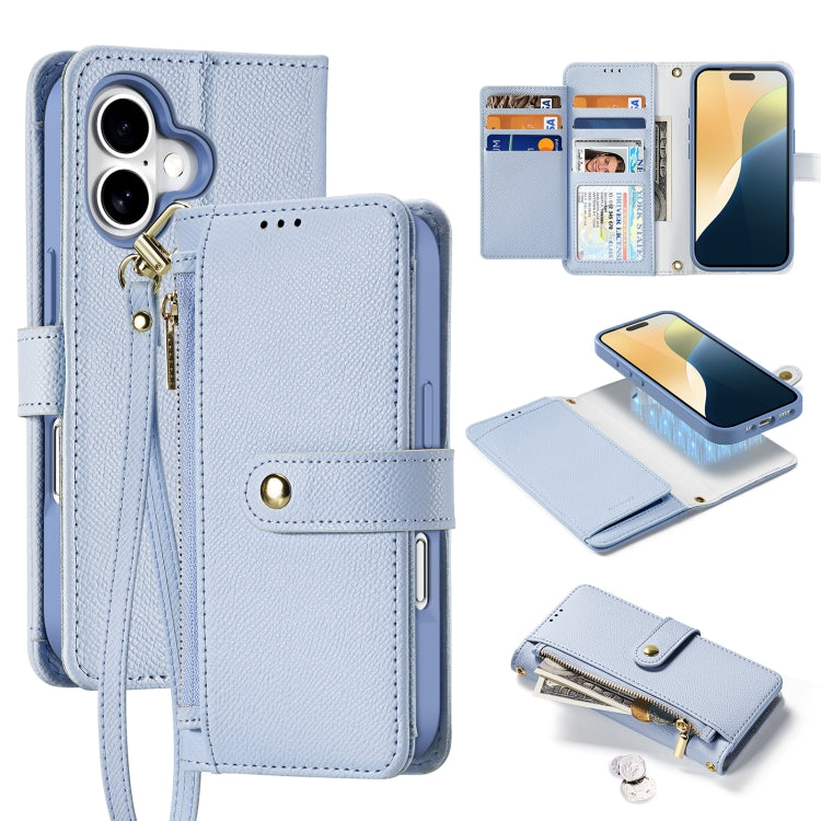 Dux Ducis Lawa Series 2 in 1 Wallet Zipper Detachable MagSafe Phone Case with Lanyard - For iPhone 17 Pro Max / 17 Pro / 17 / 17 Air / 16e / 16 Pro Max / 16 Pro / 16 Plus