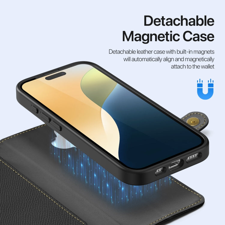 Dux Ducis Lawa Series 2 in 1 Wallet Zipper Detachable MagSafe Phone Case with Lanyard - For iPhone 16 / 15 Pro Max / 15 Pro / 15 Plus / 15