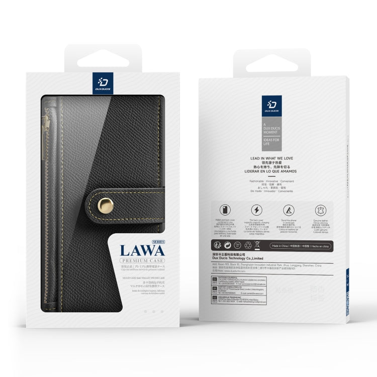 Dux Ducis Lawa Series 2 in 1 Wallet Zipper Detachable MagSafe Phone Case with Lanyard - For iPhone 16 / 15 Pro Max / 15 Pro / 15 Plus / 15
