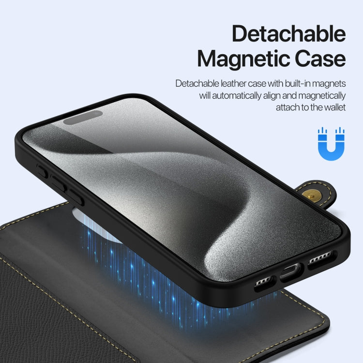 Dux Ducis Lawa Series 2 in 1 Wallet Zipper Detachable MagSafe Phone Case with Lanyard - For iPhone 16 / 15 Pro Max / 15 Pro / 15 Plus / 15