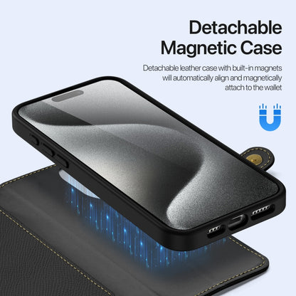 Dux Ducis Lawa Series 2 in 1 Wallet Zipper Detachable MagSafe Phone Case with Lanyard - For iPhone 16 / 15 Pro Max / 15 Pro / 15 Plus / 15