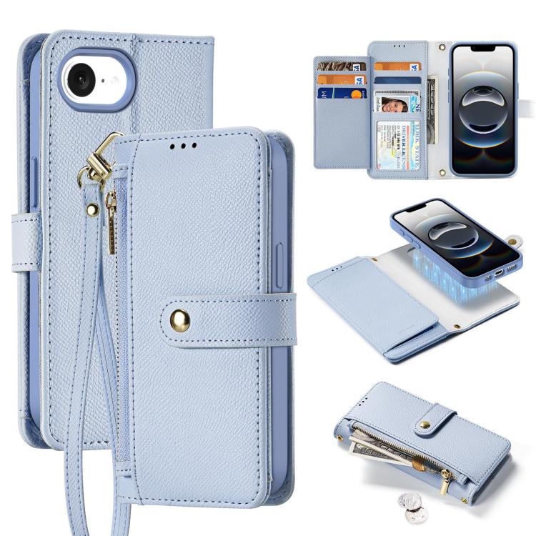 Dux Ducis Lawa Series 2 in 1 Wallet Zipper Detachable MagSafe Phone Case with Lanyard - For iPhone 17 Pro Max / 17 Pro / 17 / 17 Air / 16e / 16 Pro Max / 16 Pro / 16 Plus