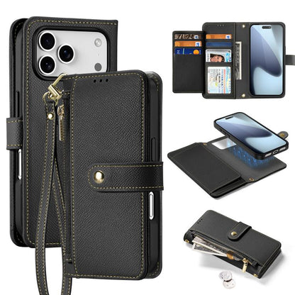 Dux Ducis Lawa Series 2 in 1 Wallet Zipper Detachable MagSafe Phone Case with Lanyard - For iPhone 17 Pro Max / 17 Pro / 17 / 17 Air / 16e / 16 Pro Max / 16 Pro / 16 Plus