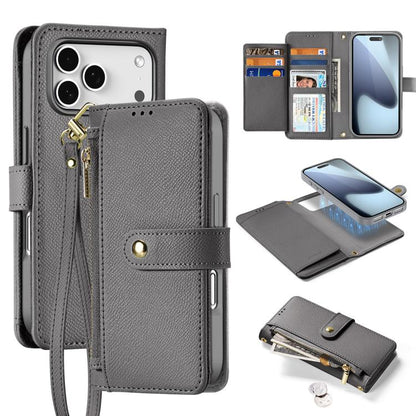 Dux Ducis Lawa Series 2 in 1 Wallet Zipper Detachable MagSafe Phone Case with Lanyard - For iPhone 17 Pro Max / 17 Pro / 17 / 17 Air / 16e / 16 Pro Max / 16 Pro / 16 Plus