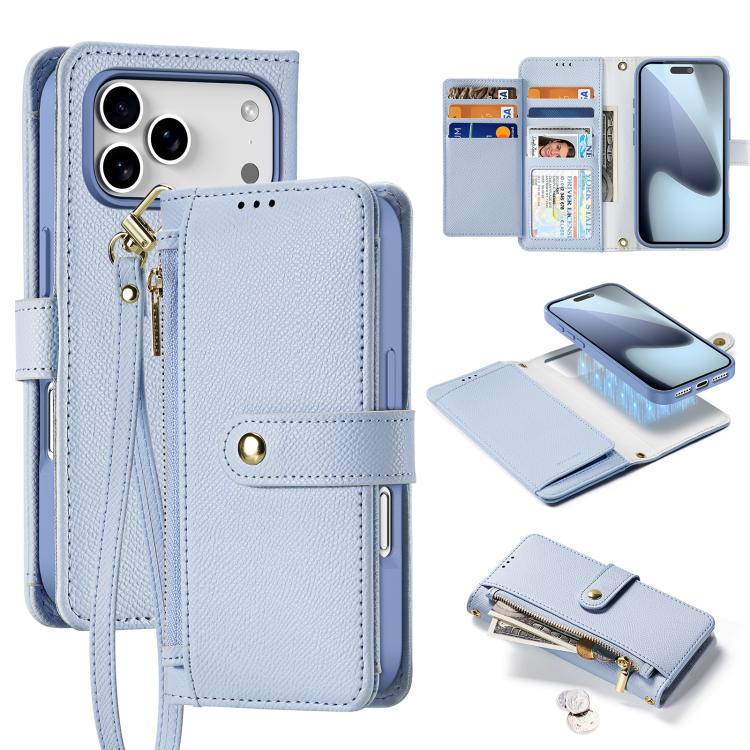 Dux Ducis Lawa Series 2 in 1 Wallet Zipper Detachable MagSafe Phone Case with Lanyard - For iPhone 17 Pro Max / 17 Pro / 17 / 17 Air / 16e / 16 Pro Max / 16 Pro / 16 Plus