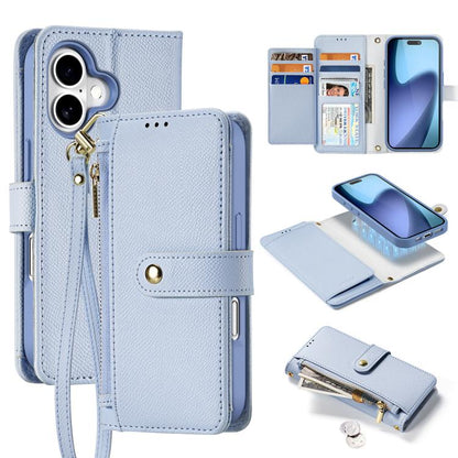 Dux Ducis Lawa Series 2 in 1 Wallet Zipper Detachable MagSafe Phone Case with Lanyard - For iPhone 17 Pro Max / 17 Pro / 17 / 17 Air / 16e / 16 Pro Max / 16 Pro / 16 Plus