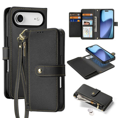 Dux Ducis Lawa Series 2 in 1 Wallet Zipper Detachable MagSafe Phone Case with Lanyard - For iPhone 17 Pro Max / 17 Pro / 17 / 17 Air / 16e / 16 Pro Max / 16 Pro / 16 Plus