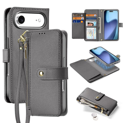Dux Ducis Lawa Series 2 in 1 Wallet Zipper Detachable MagSafe Phone Case with Lanyard - For iPhone 17 Pro Max / 17 Pro / 17 / 17 Air / 16e / 16 Pro Max / 16 Pro / 16 Plus