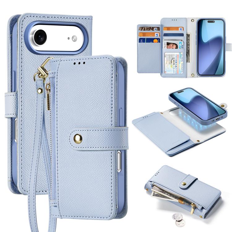 Dux Ducis Lawa Series 2 in 1 Wallet Zipper Detachable MagSafe Phone Case with Lanyard - For iPhone 17 Pro Max / 17 Pro / 17 / 17 Air / 16e / 16 Pro Max / 16 Pro / 16 Plus