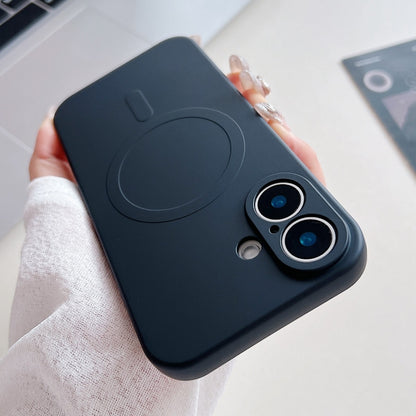 Solid Colour Liquid Silicone MagSafe Phone Case - For iPhone 16 Plus