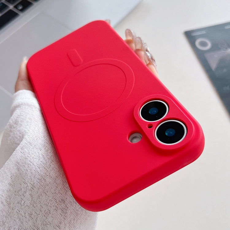 Solid Colour Liquid Silicone MagSafe Phone Case - For iPhone 16 Plus