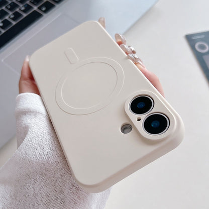 Solid Colour Liquid Silicone MagSafe Phone Case - For iPhone 16