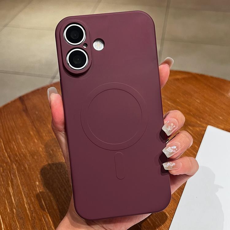 Solid Colour Liquid Silicone MagSafe Phone Case - For iPhone 16