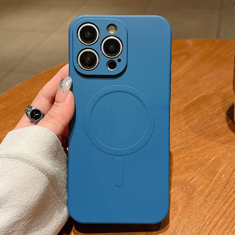 Solid Colour Liquid Silicone MagSafe Phone Case - For iPhone 15 Pro