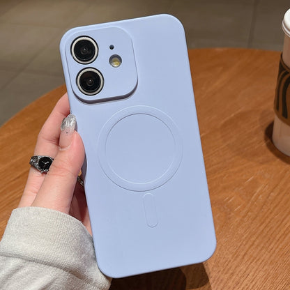 Solid Colour Liquid Silicone MagSafe Phone Case - For iPhone 12