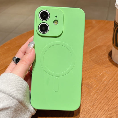 Solid Colour Liquid Silicone MagSafe Phone Case - For iPhone 12