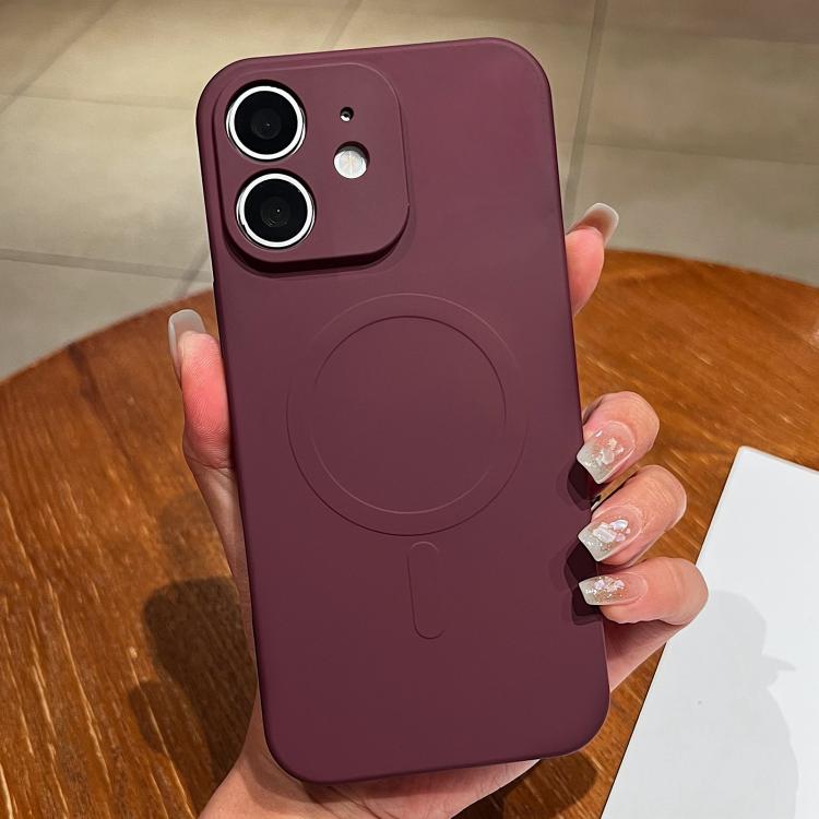 Solid Color Liquid Silicone MagSafe Magnetic Phone Case, For iPhone 12