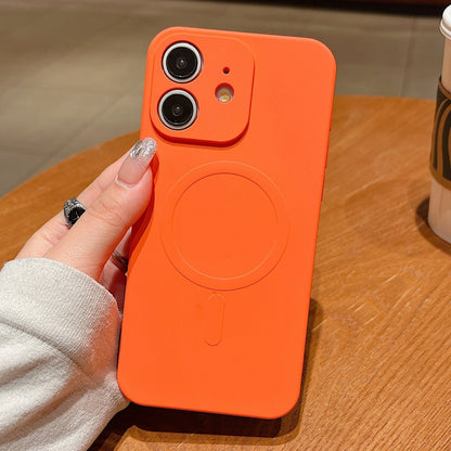 Solid Colour Liquid Silicone MagSafe Phone Case - For iPhone 11