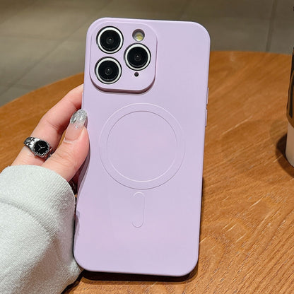 Solid Colour Liquid Silicone MagSafe Phone Case - For iPhone 11 Pro