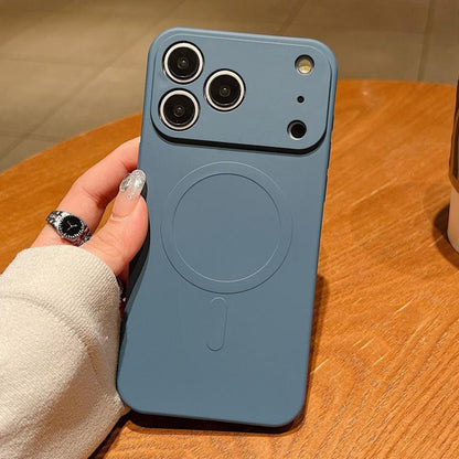 Solid Colour Liquid Silicone MagSafe Phone Case - For iPhone 17 Pro Max