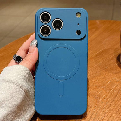 Solid Colour Liquid Silicone MagSafe Phone Case - For iPhone 17 Pro