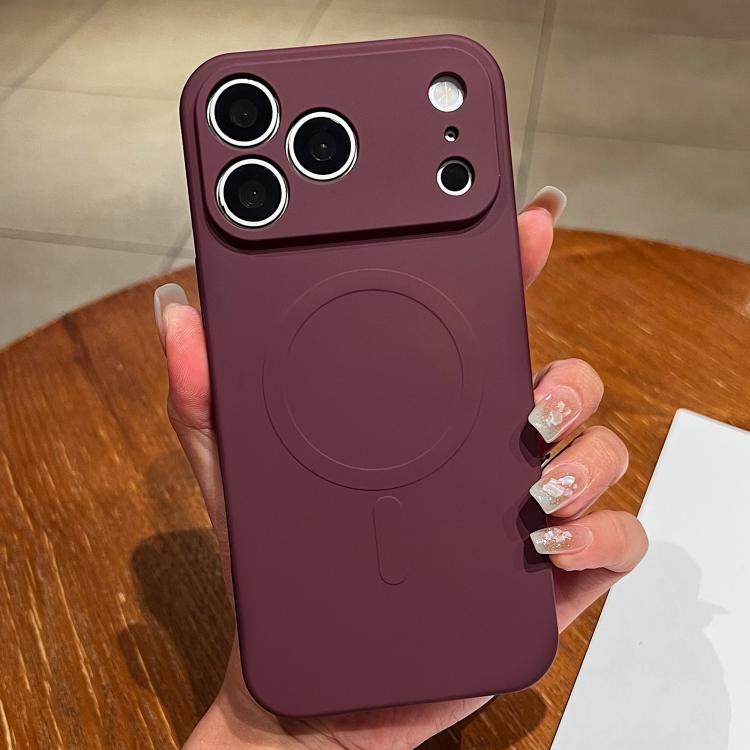 Solid Colour Liquid Silicone MagSafe Phone Case - For iPhone 17 Pro Max
