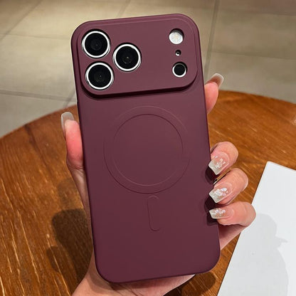 Solid Colour Liquid Silicone MagSafe Phone Case - For iPhone 17 Pro Max
