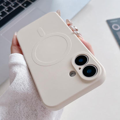Solid Colour Liquid Silicone MagSafe Phone Case - For iPhone 17